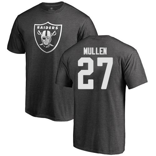 Men Oakland Raiders Ash Trayvon Mullen One Color NFL Football #27 T Shirt